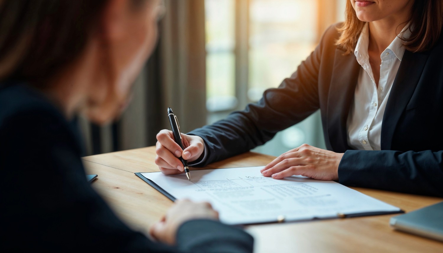 person opening notebook on brown wooden table