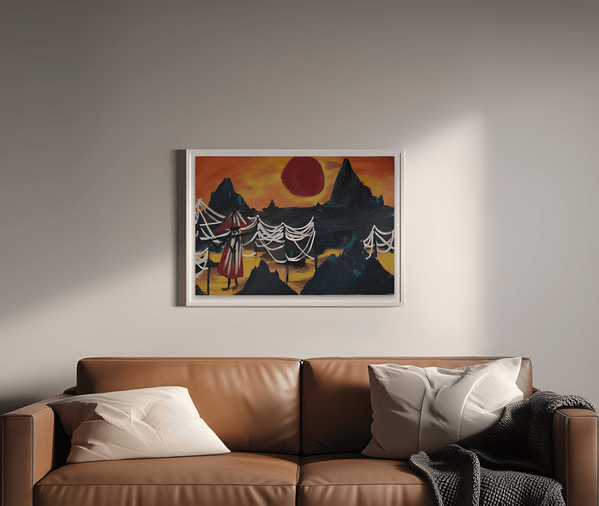 premium art poster and canvas prints, with originals available, from QART , of the artwork " Fishing Village "