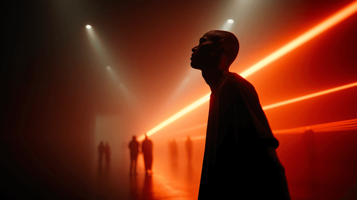 A man standing in a light studio