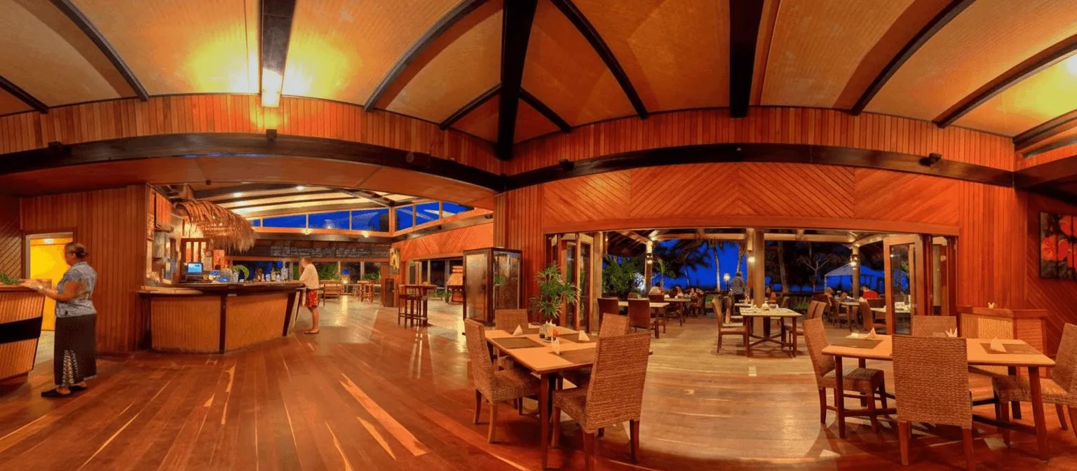 Inside The main restauraunt of Uprising resort Fiji