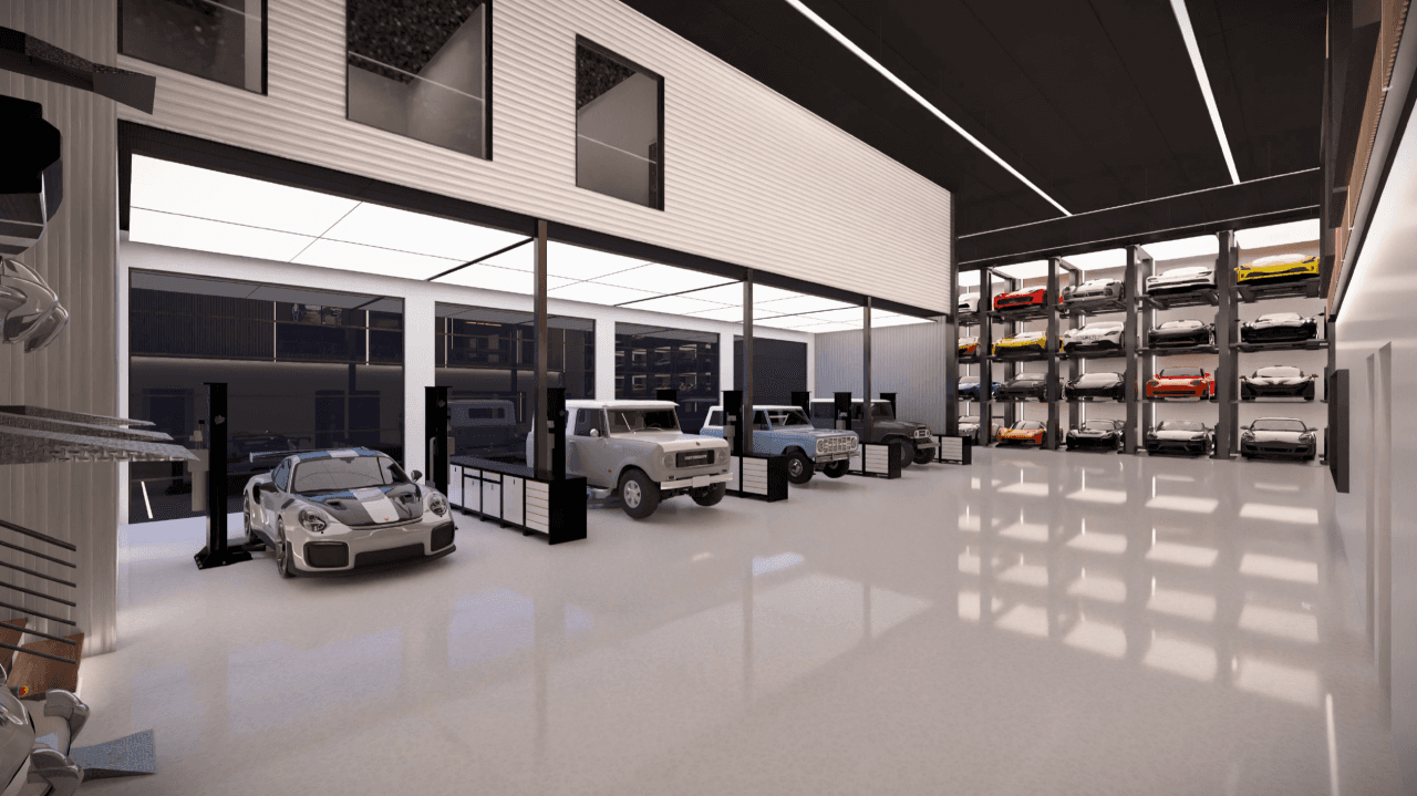 Interior shot of Workshop and storage area at Eveso bozeman
