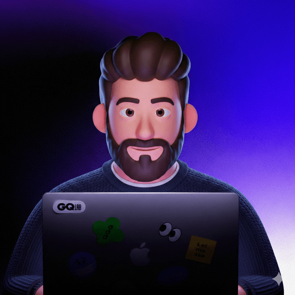 Portrait of portfolio creator – back view