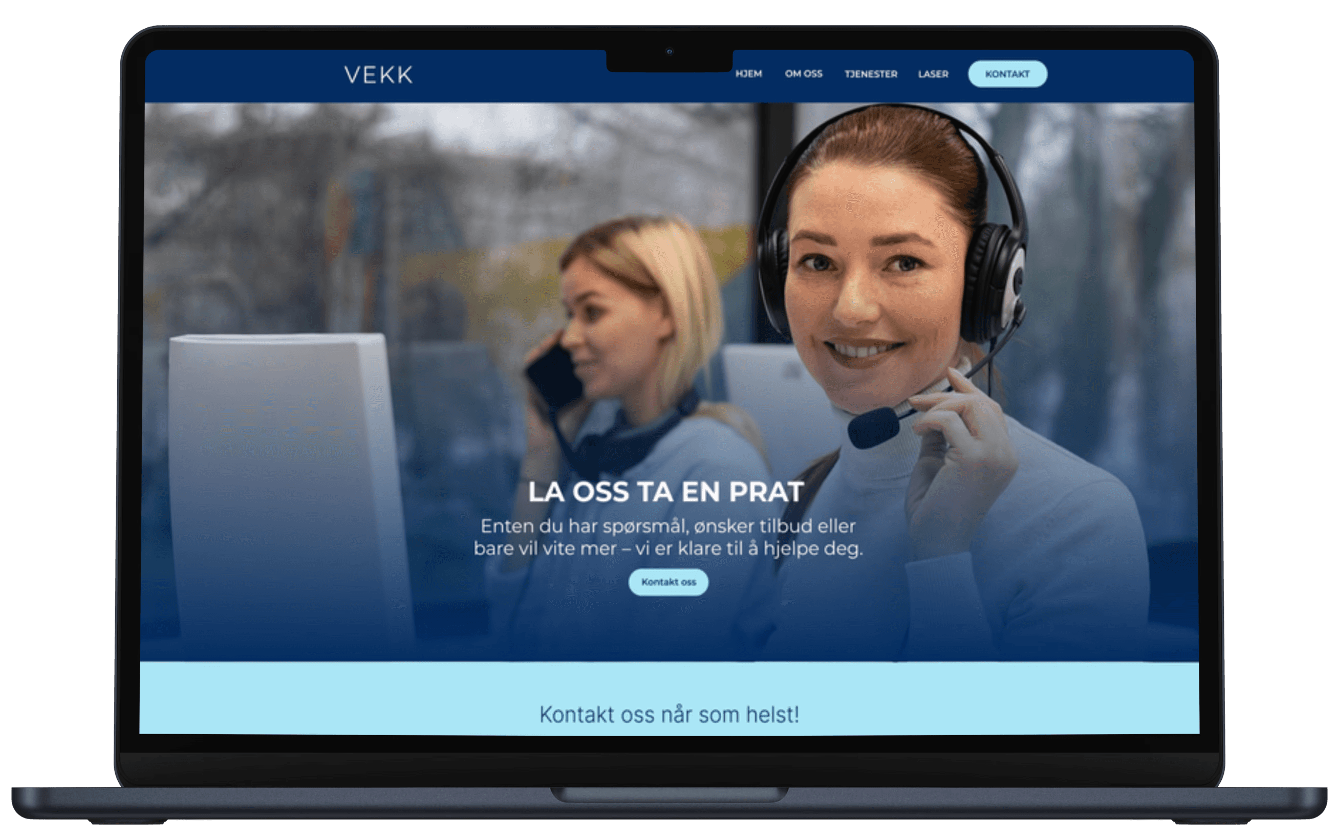 Nettside laget for Vekk.no – moderne, profesjonell og responsiv webdesign laget av Sideklikk