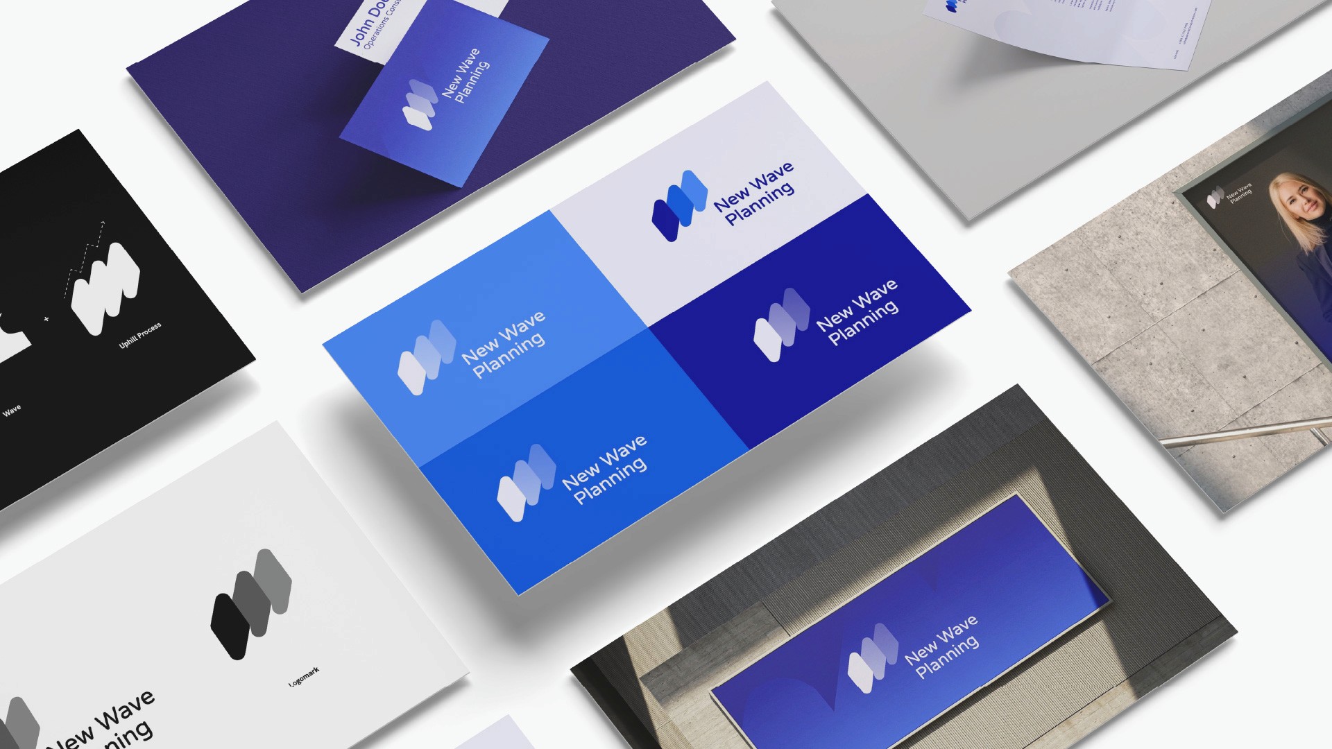 Branding case study for New Wave Planning with wave inspired logo