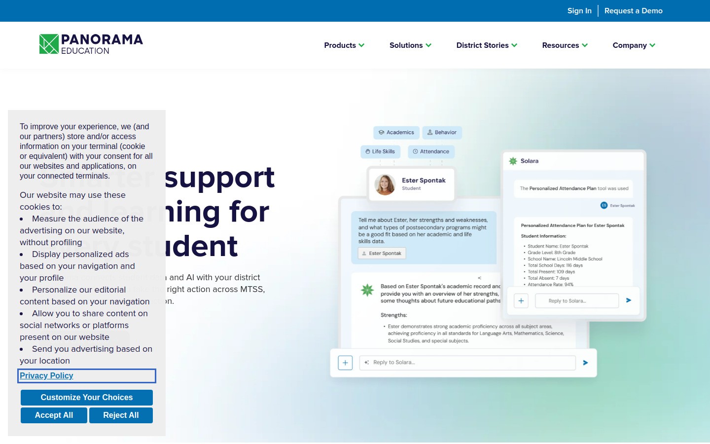 Panorama Education homepage screenshot