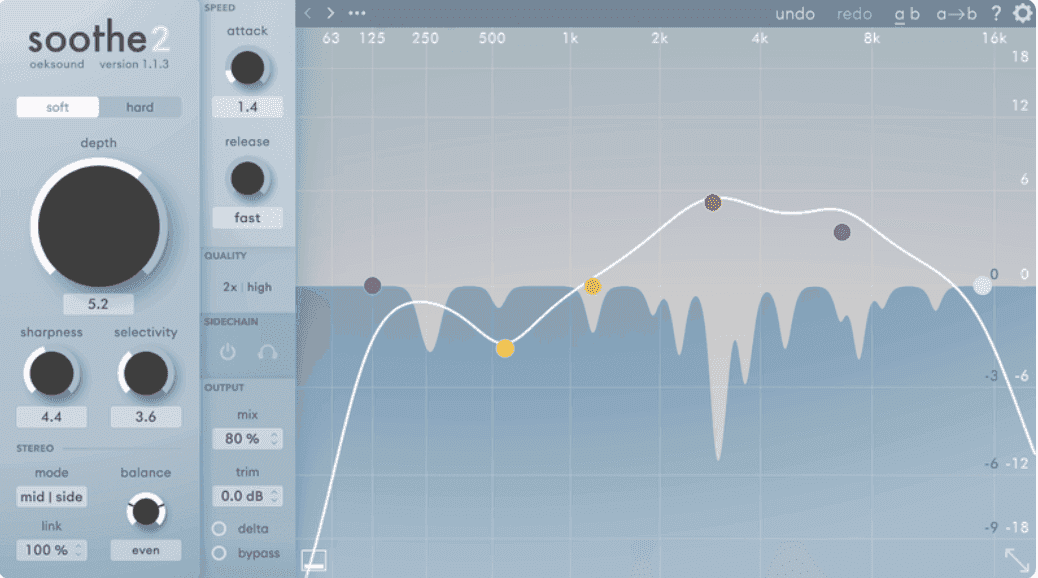 The Soothe2 plugin by Oeksound