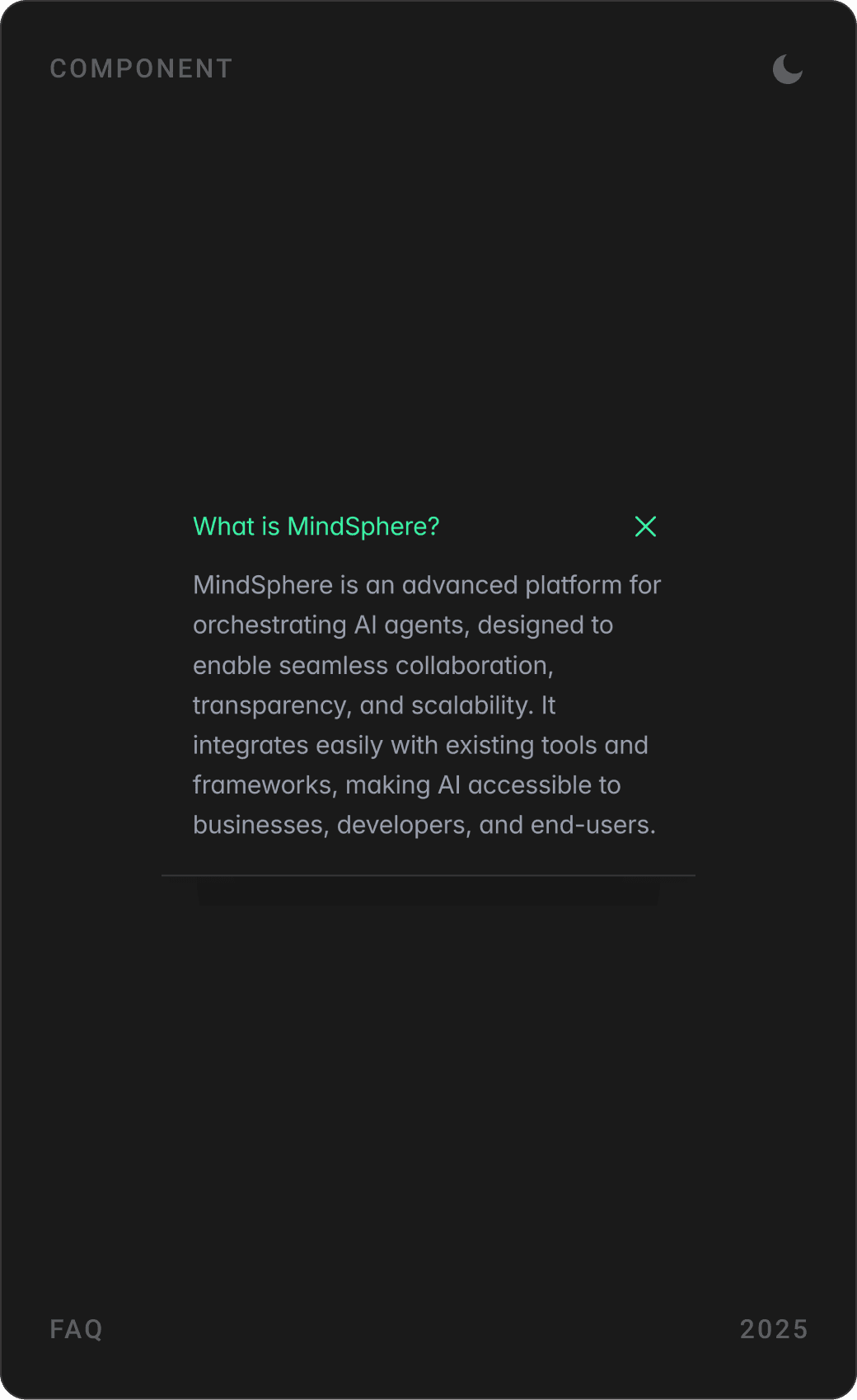 Modern AI FAQ Interaction Component Design