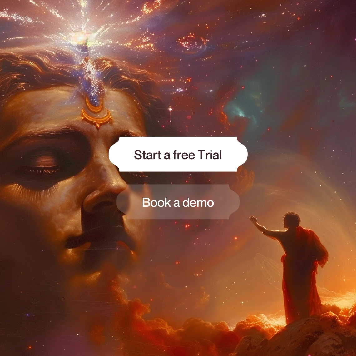A business traveler with a suitcase gazes out a large airport window as a plane takes off, symbolizing seamless corporate travel and easy bookings, with an adjacent web interface highlighting travel services and contact options.