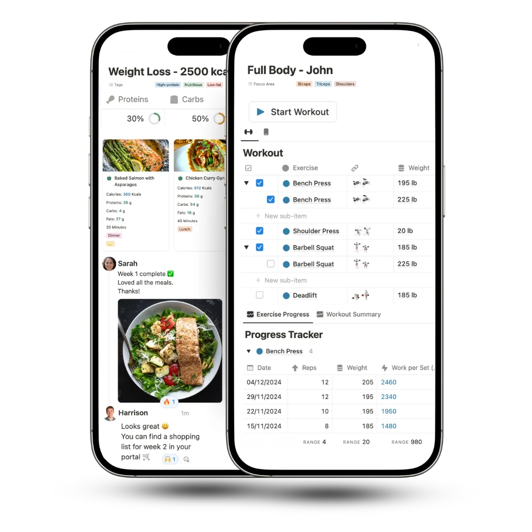 workout program on mobile