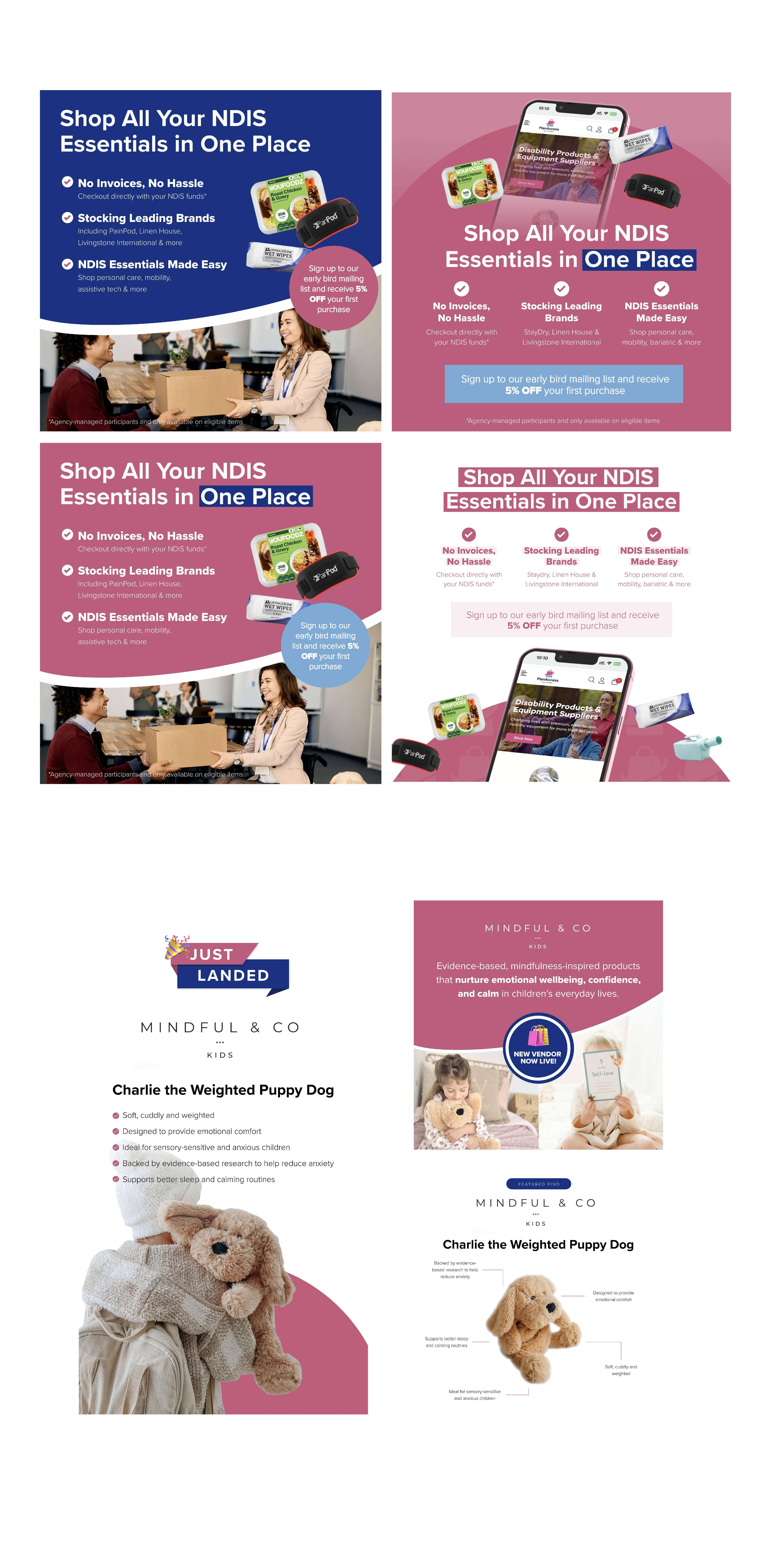 Static ads and social media examples