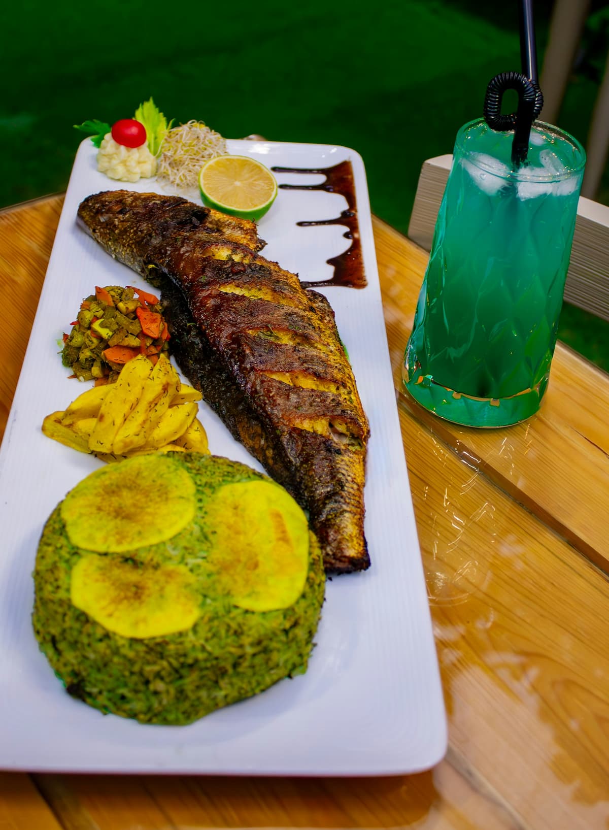 Fried Rice served with smoked fish