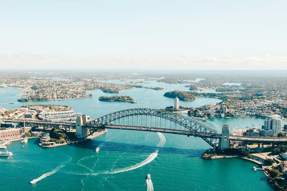 Aerial view of the Sydney Harbour Bridge