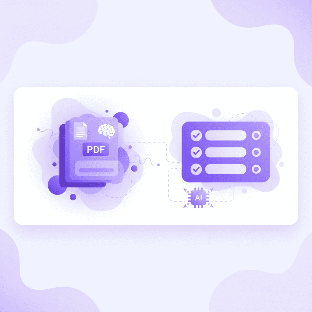 Penseum AI quiz generator transforming PDF to flashcards and quizzes