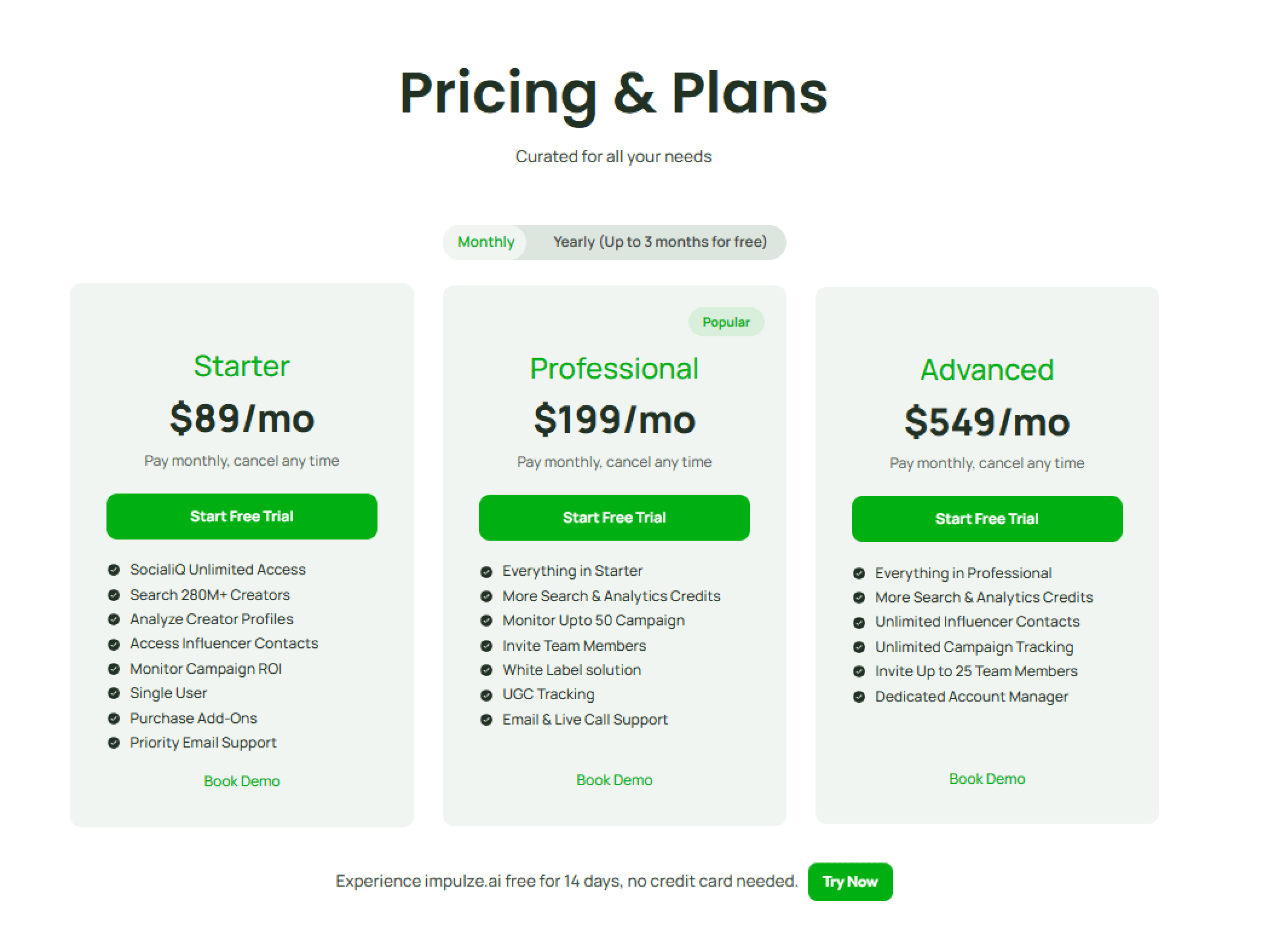 impulze.ai pricing information