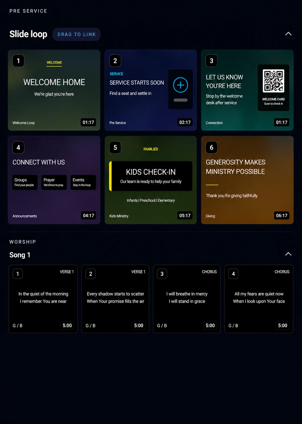 Sync playlists & slides