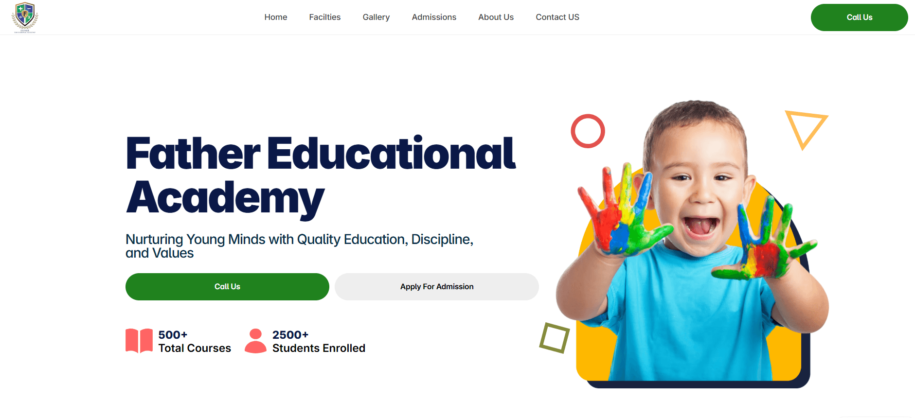 A clean, responsive website built for Father Educational Academy to present educational programs, build authority, and drive student inquiries with clear service sections and structured learning offerings.