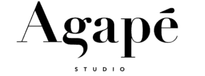 Logo Agapé Studio en typographie sérif noire.