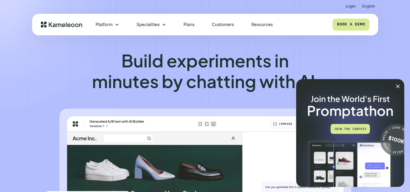 Kameleoon Dashboard Screen shot