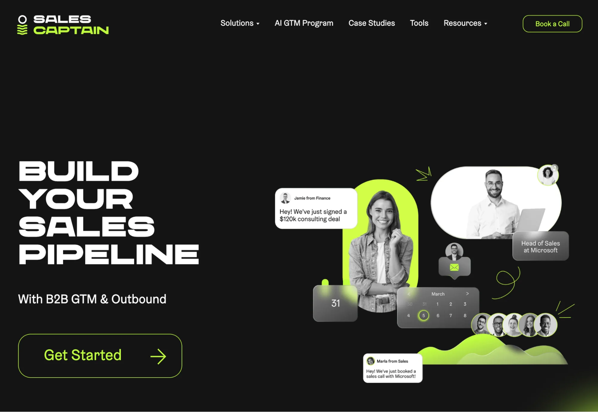 SalesCaptain homepage: Clay-certified agency for precision-targeted inbound and outbound and data enrichment