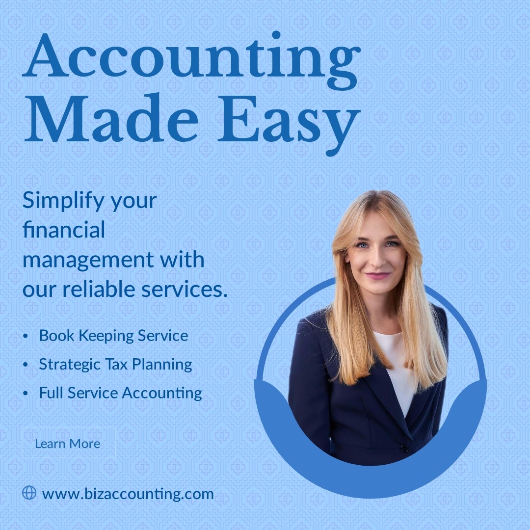 Instant banner for accounting firm with their listed expertise generated with Sivi AI