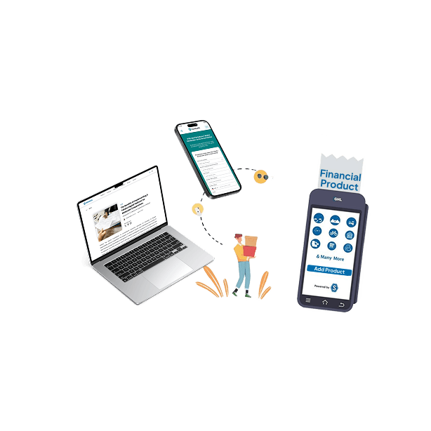 Online financial services platform interface on smartphone