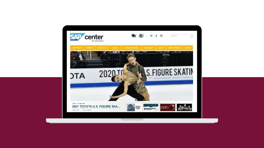 Before view of SAP Center's website