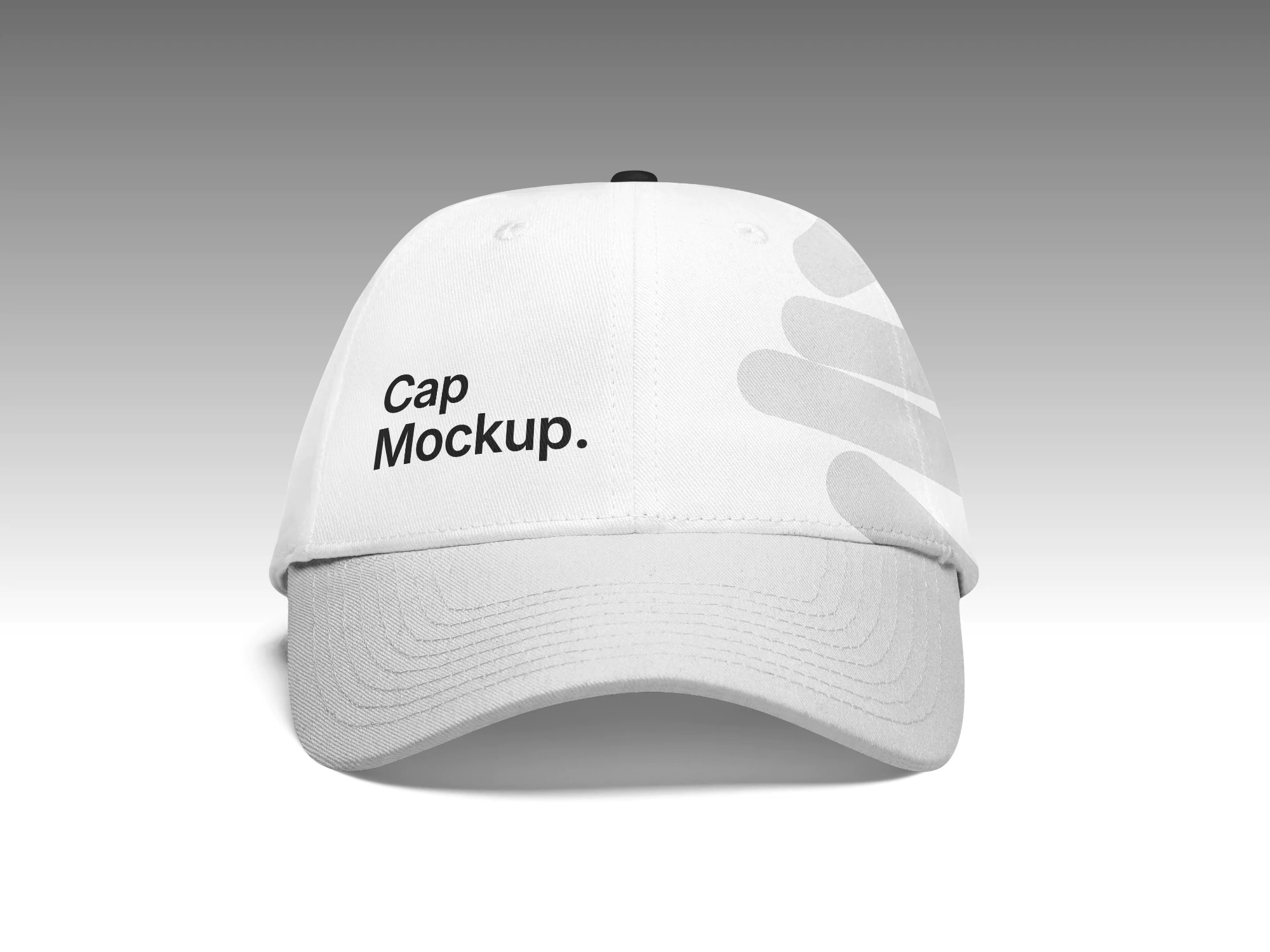 White cap mockup from front view