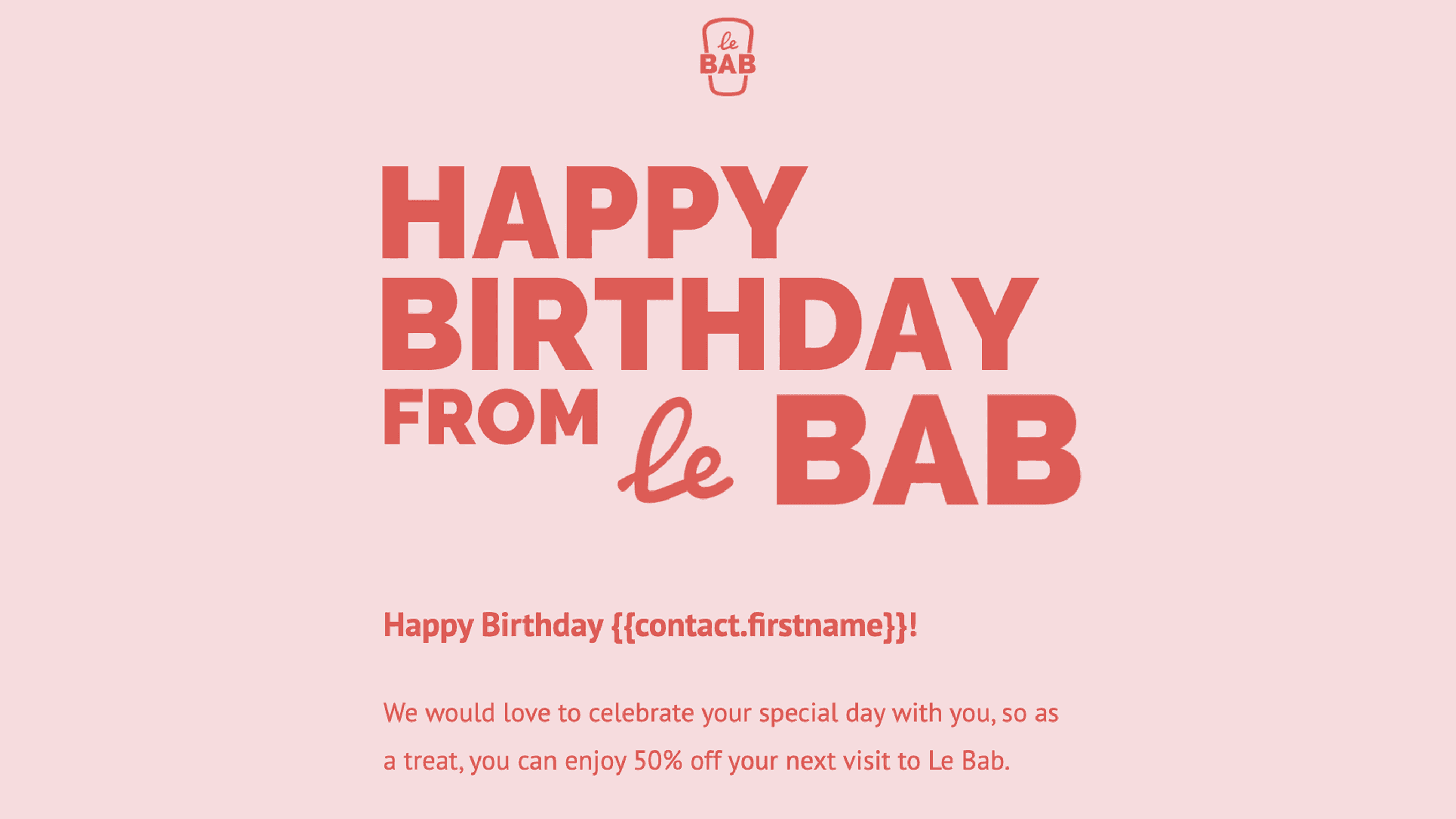 Le bab birthhday email image