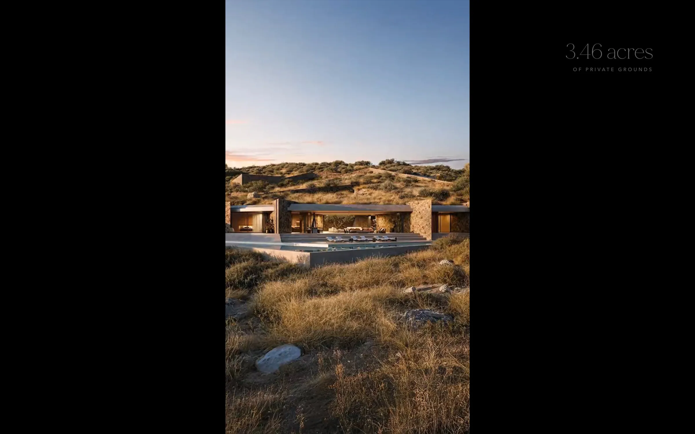 Villa Exomandria website: the villa set into the Antiparos landscape, 3.46 acres of private grounds