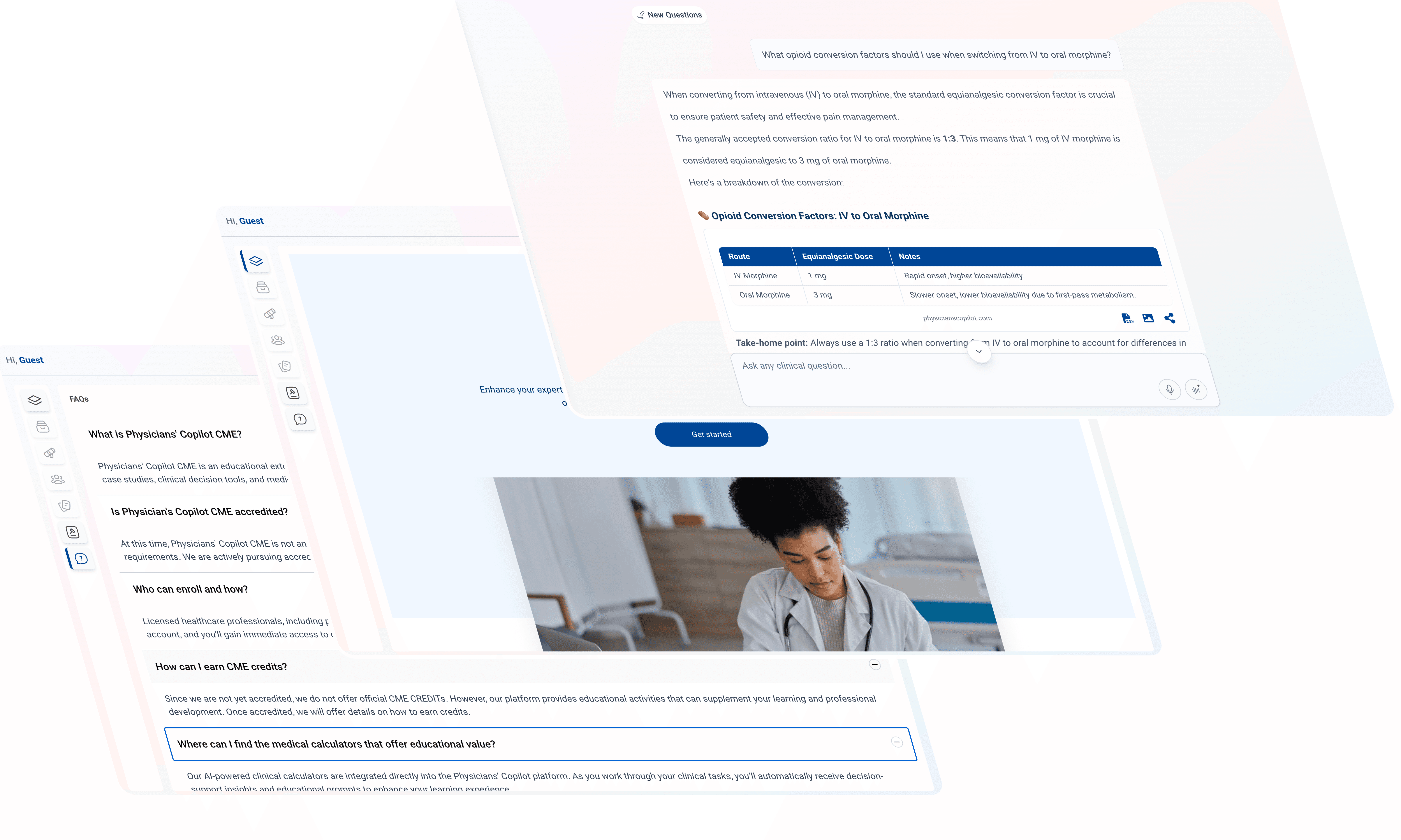 Preview of major screens