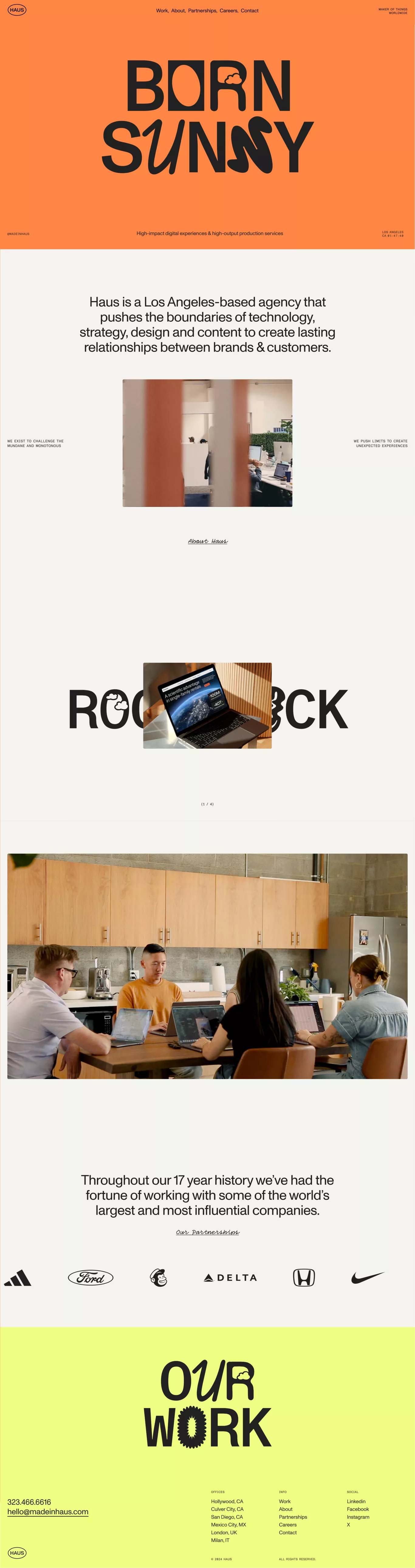Haus portfolio page screenshot showcasing Design and Tech design