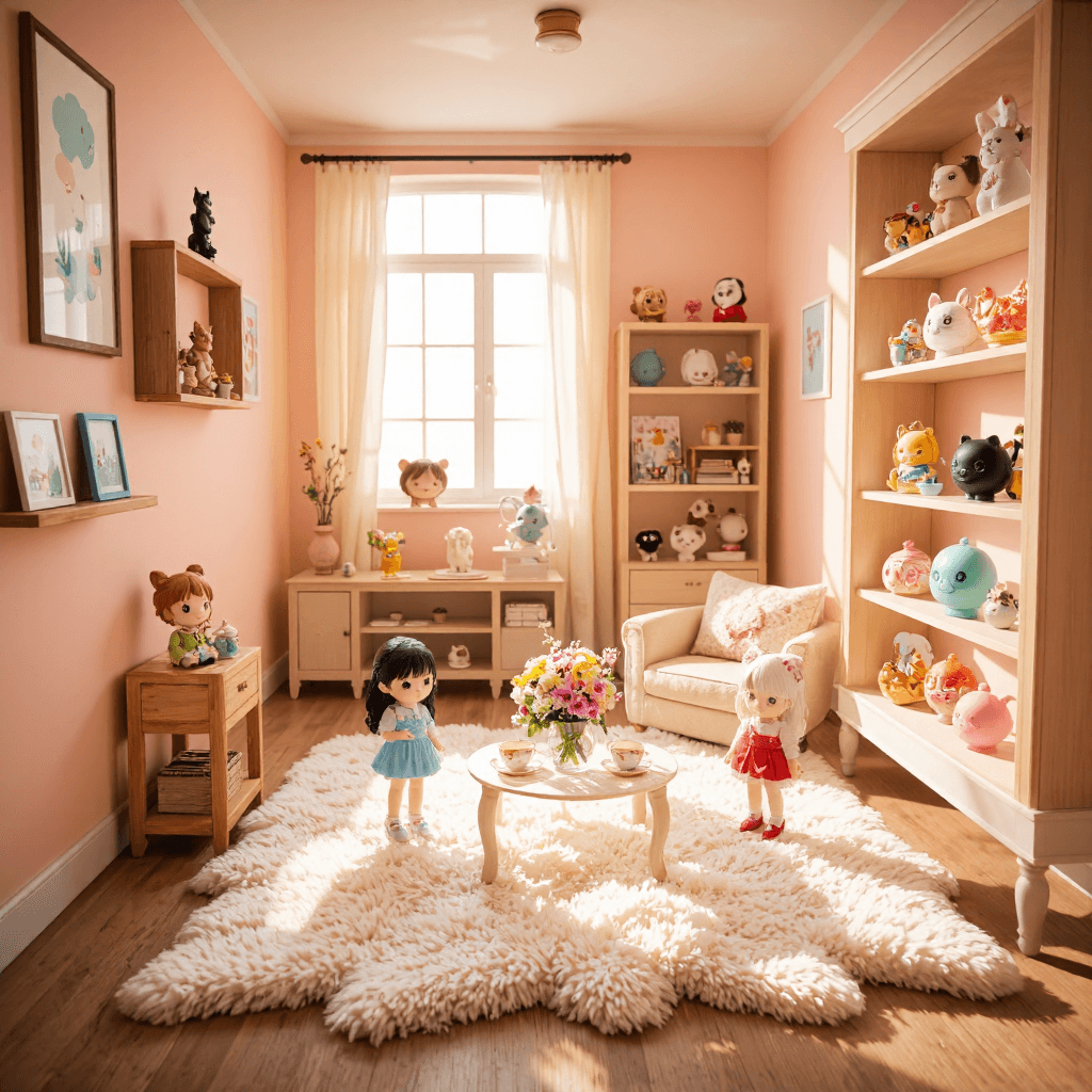 product photography of Four small, cute figures