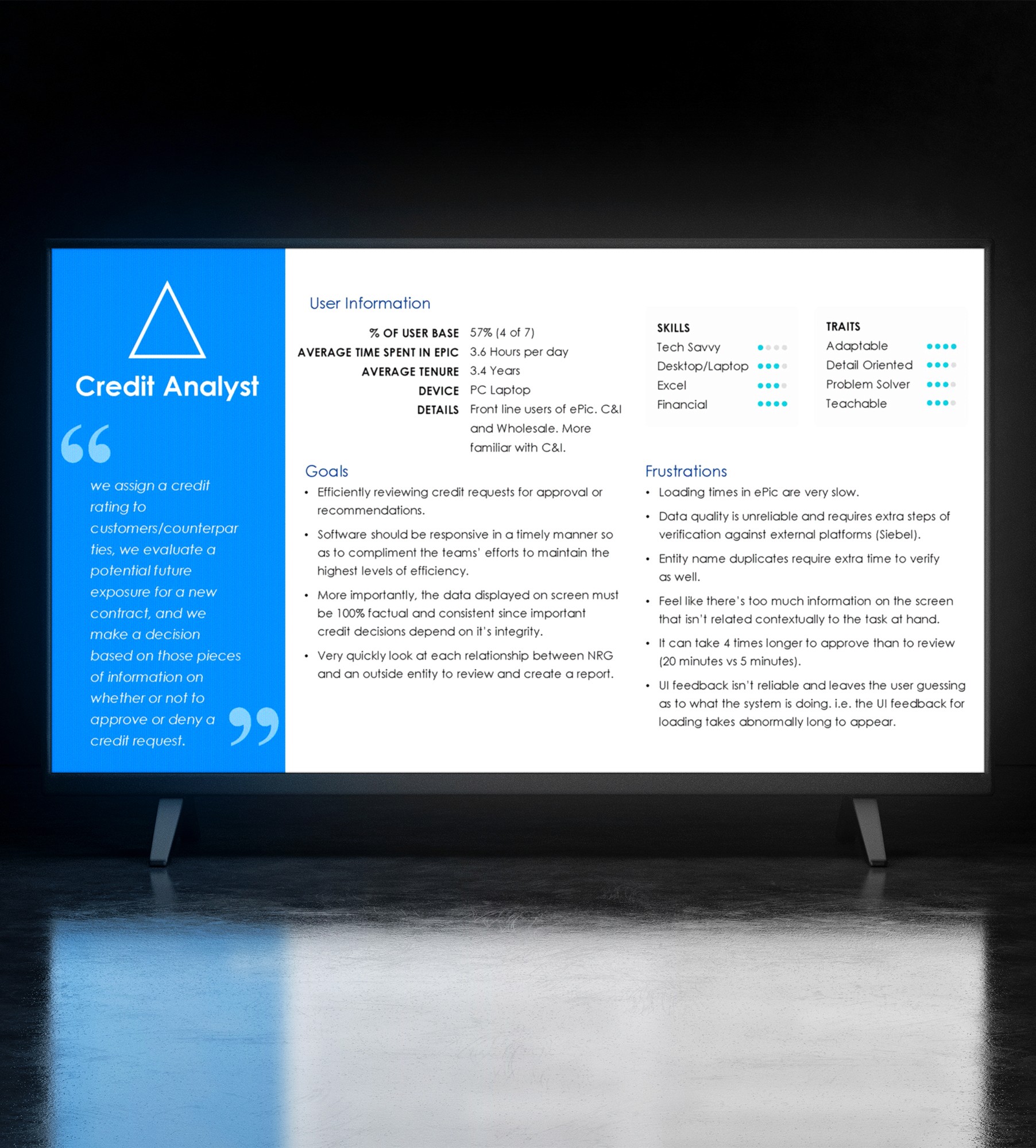 image of credit analyst persona