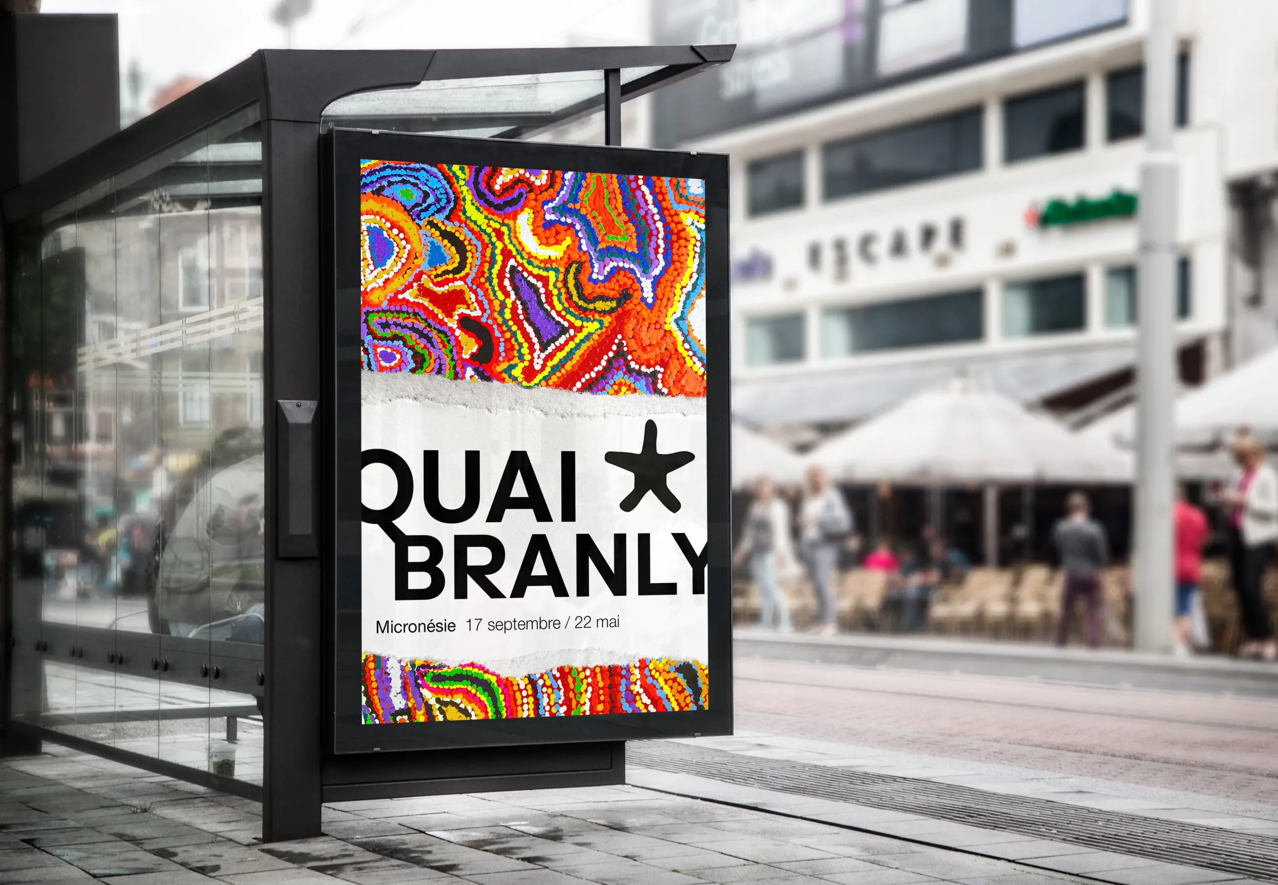 Mockup du travail graphique du Quai Branly