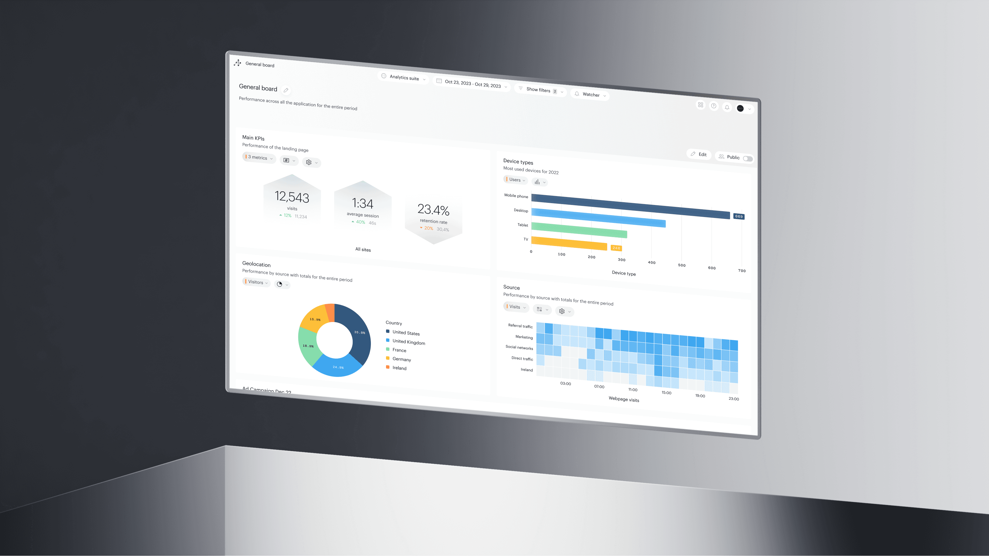 Advanced analytics platform visualized in 3D, transforming complex data sets into actionable insights for decision-making