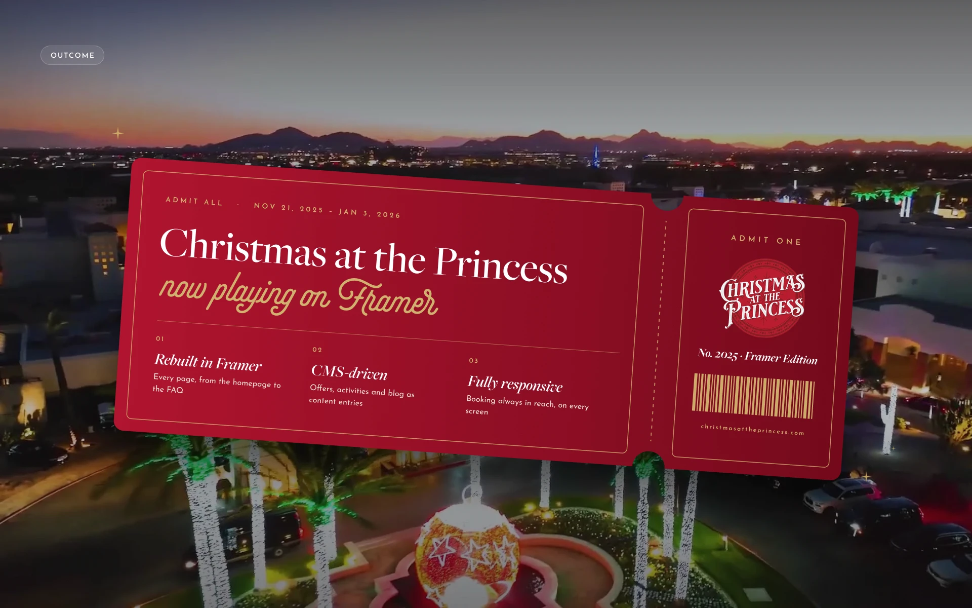 Christmas at the Princess Framer Website