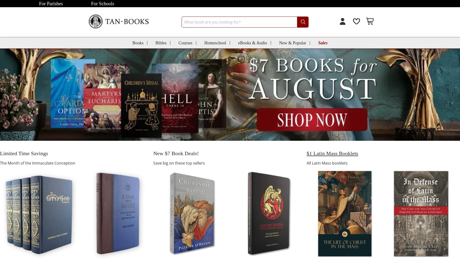 TAN Books website