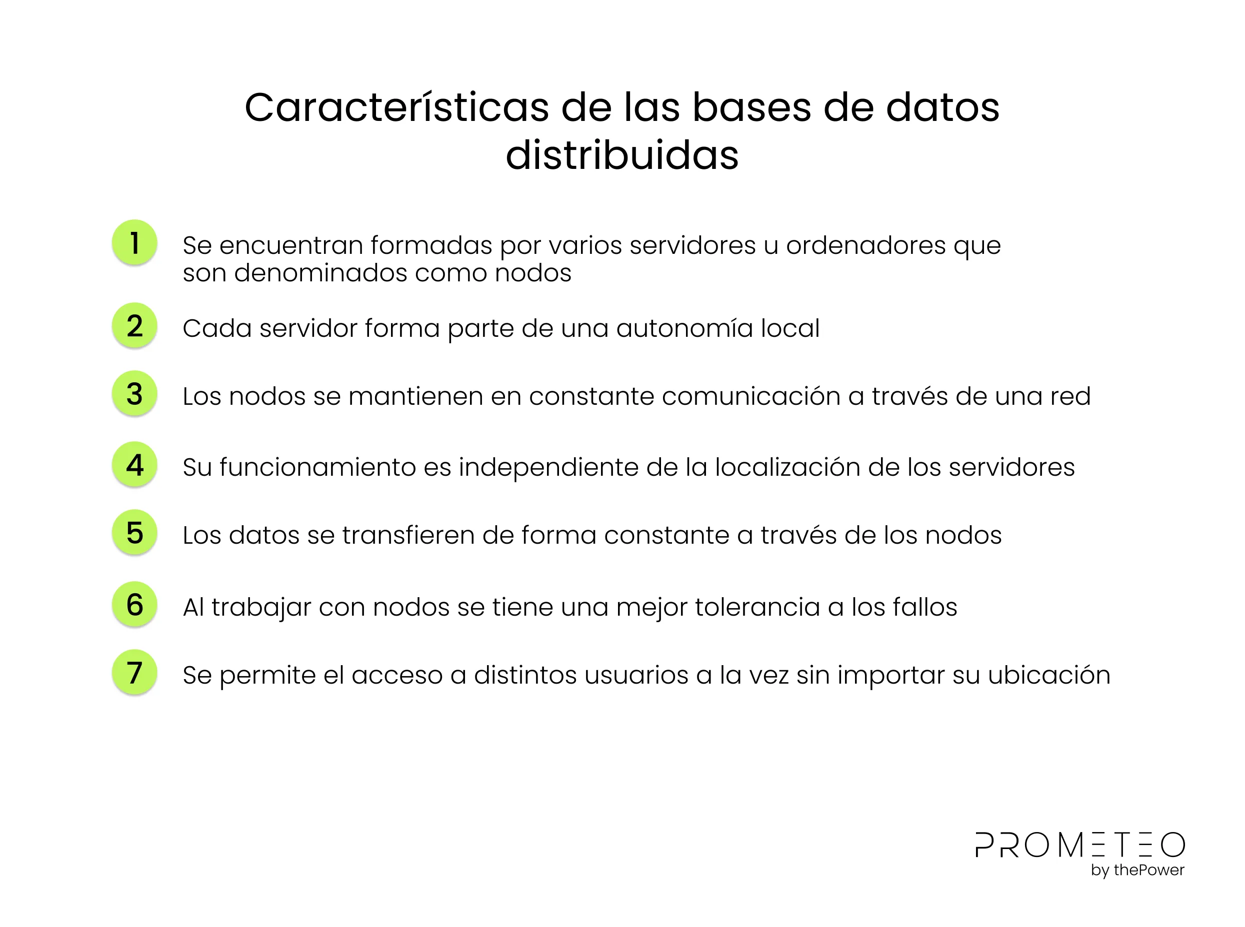 Características de las bases de datos distribuidas