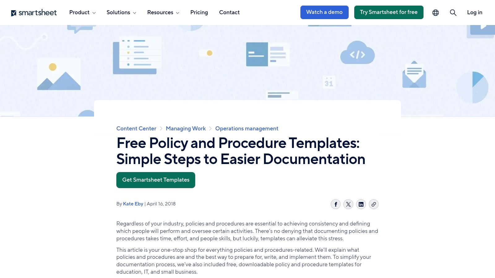 Smartsheet Data Governance Policy Template Word