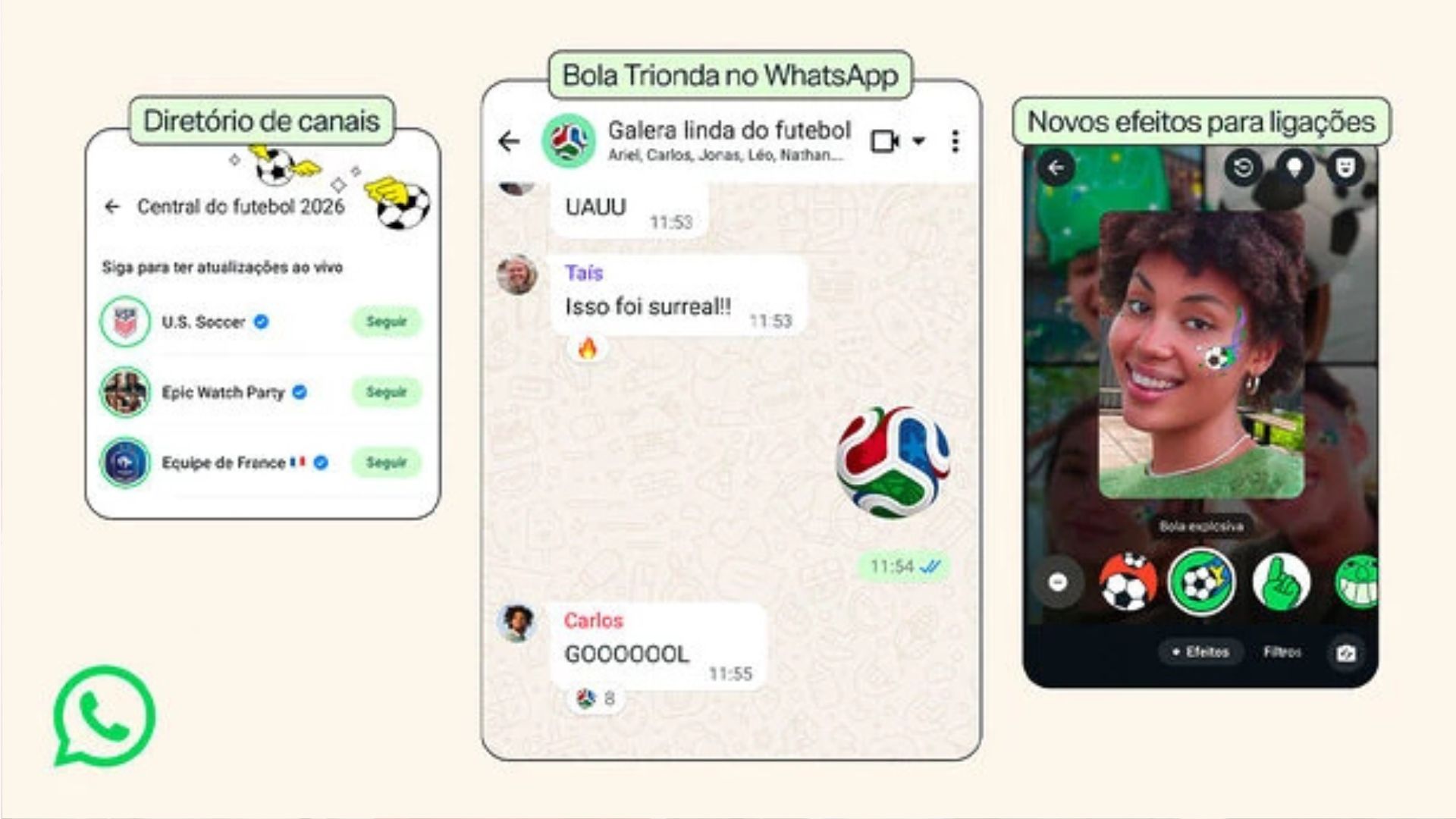 Meta lança novos recursos e transforma WhatsApp em hub de conteúdo da Copa 