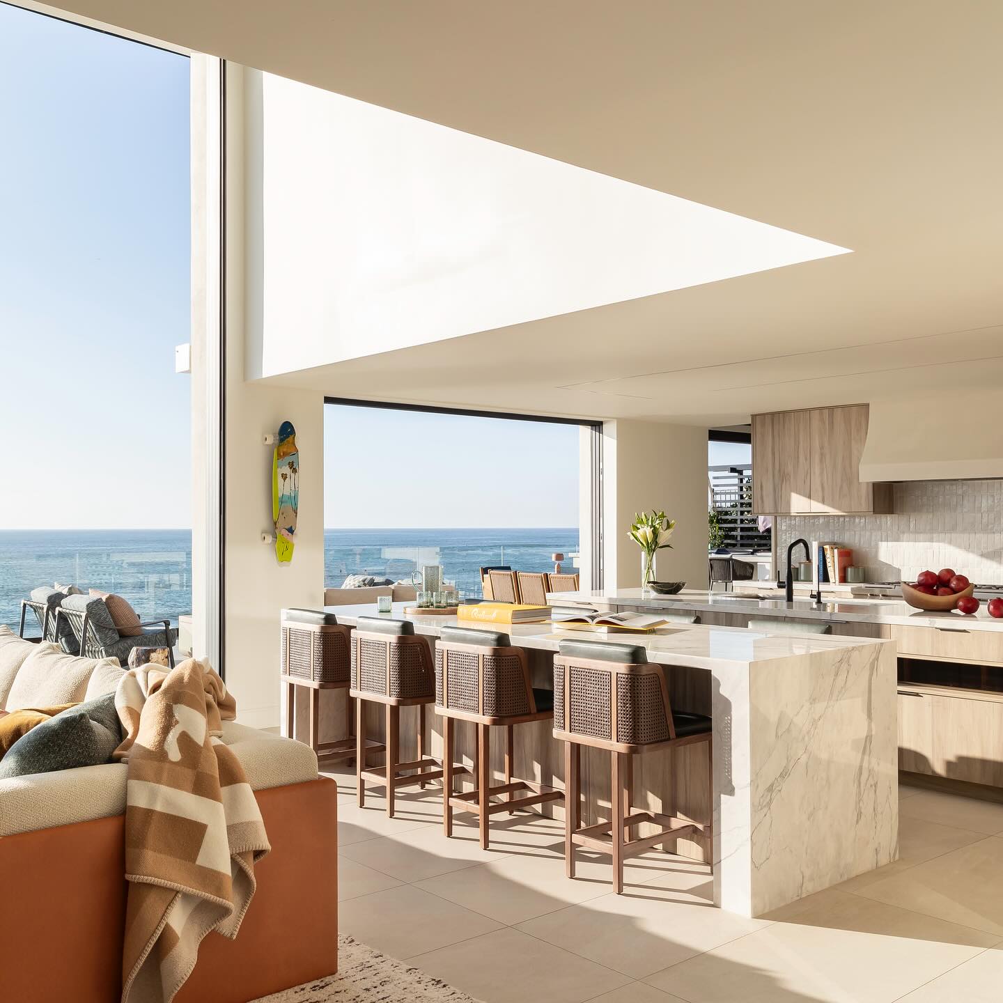 kitchen with sea view