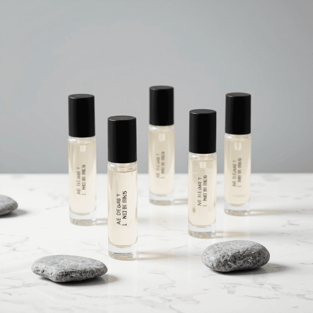 product photography of set of cosmetic ampoule vials