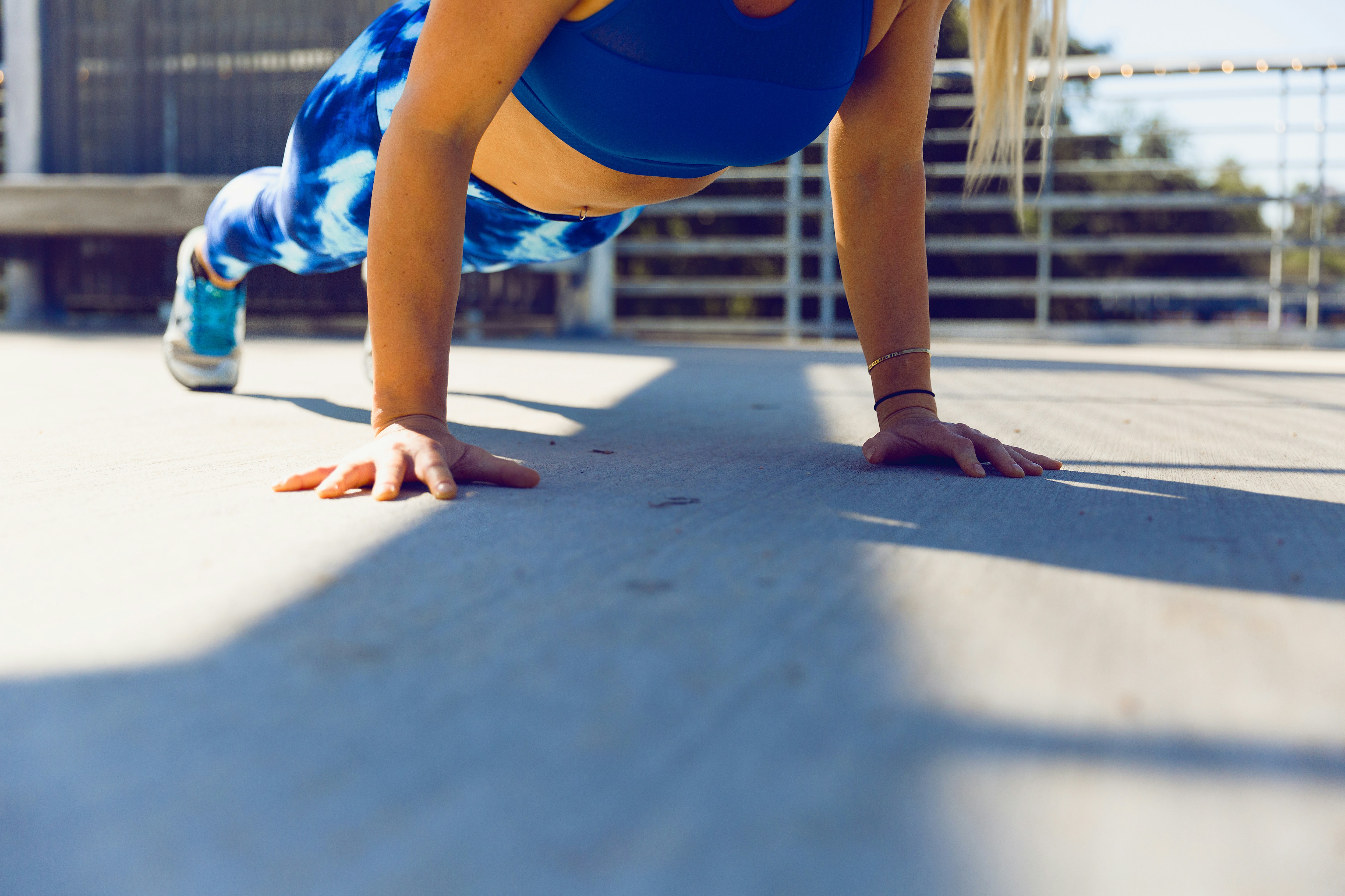 a woman doing plank exercises