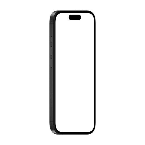 Black iPhone 16 mockup right view