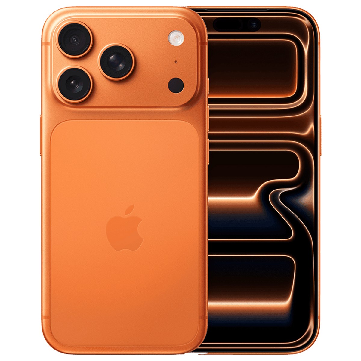 iPhone laranja de última geração, representando a conquista de tecnologia premium com o consórcio Klubi.