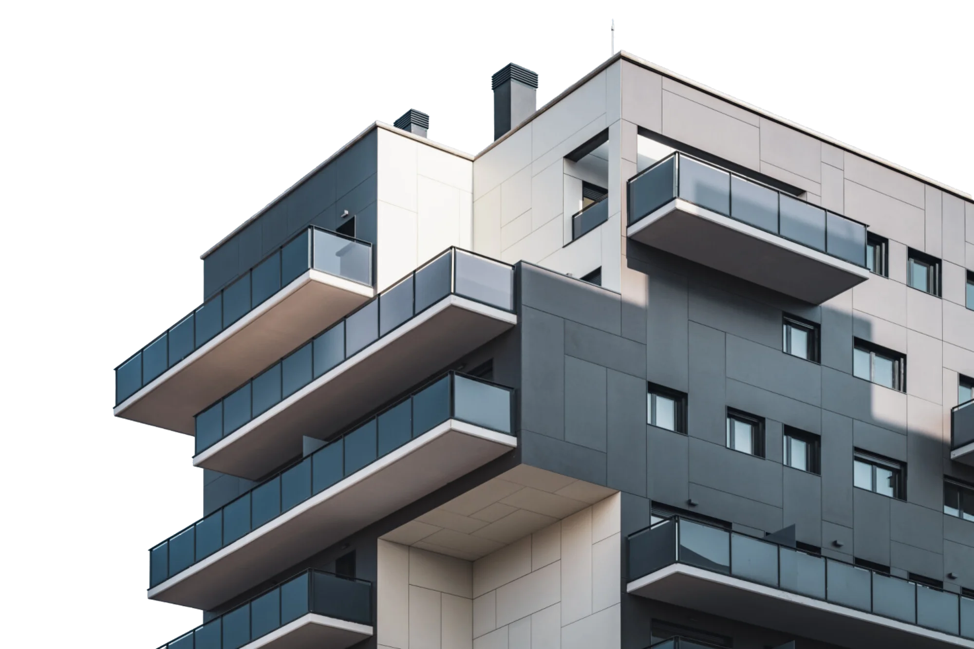 Apartment building with several floors