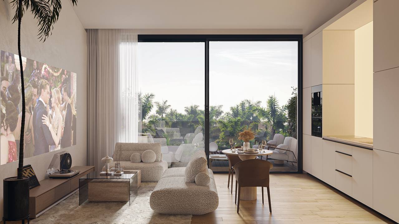 Corner 1-bedroom penthouse in White Palm, Canggu