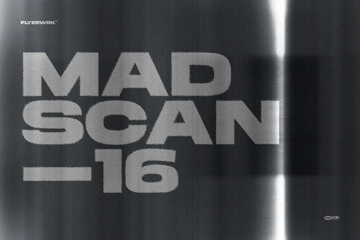 Poster design with photocopy scan overlay texture and grunge scanner distortion