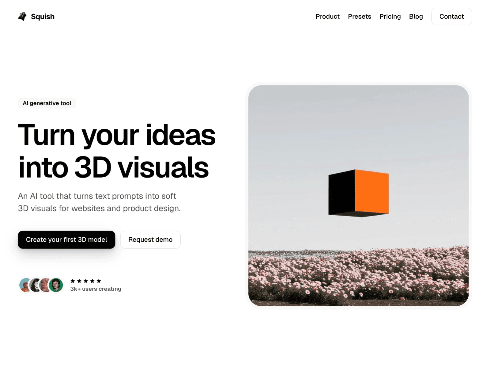 A modern AI SaaS startup template with playful 3D visuals, perfect for launching tools.