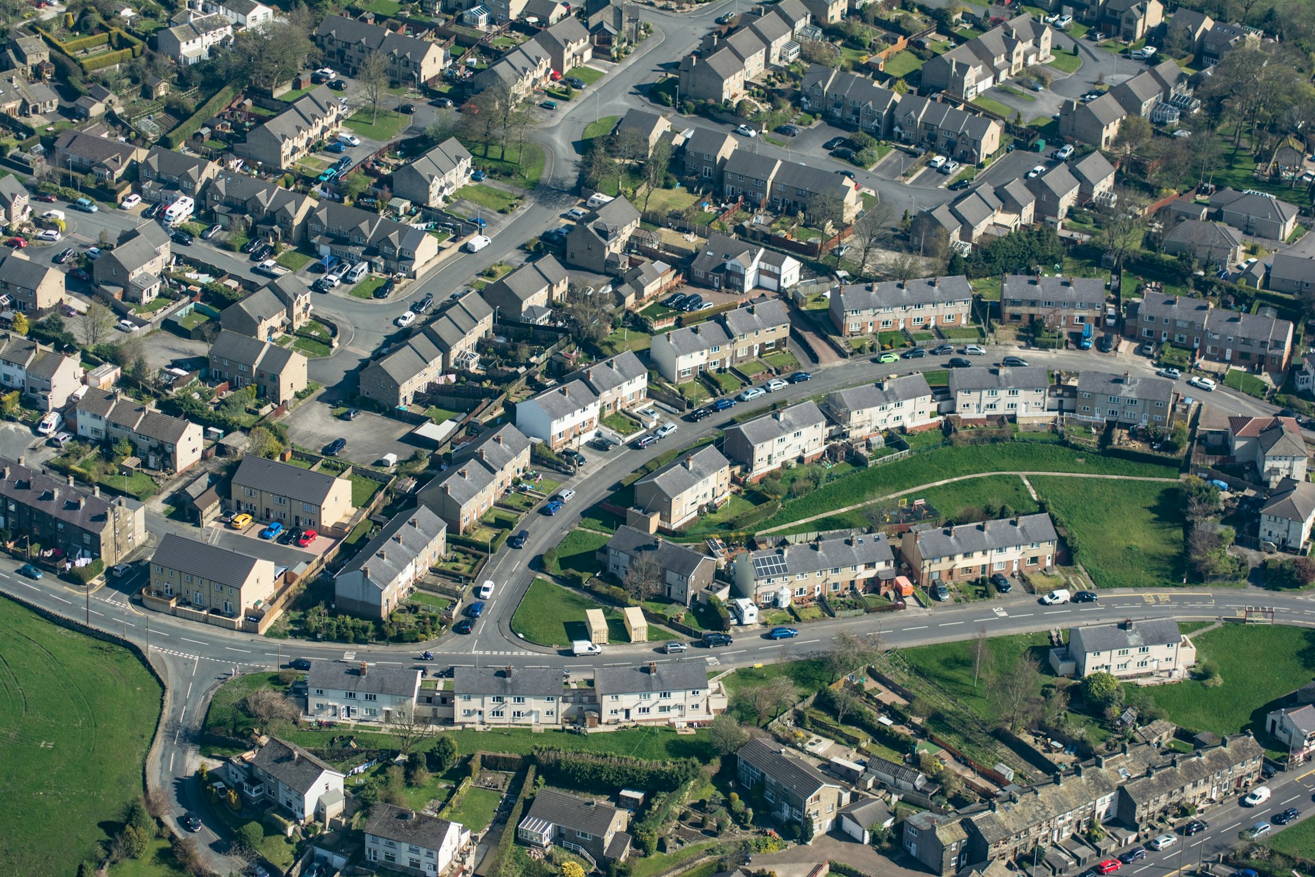 Point de vue aérien d'un quartier résidentiel